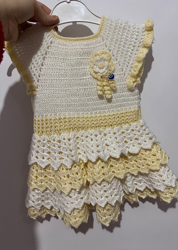 El örgüsü kat kat elbise - Görsel 3