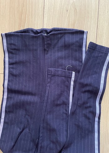 Stradivarius Lacivert cizgili tayt pantolon