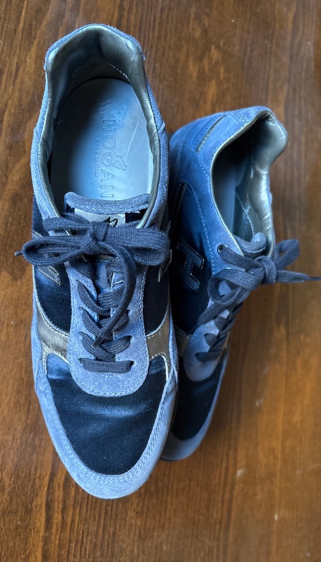 Mavi Bağcıklı Kadın Dolgu Topuk Spor Ayakkabı - Görsel 3