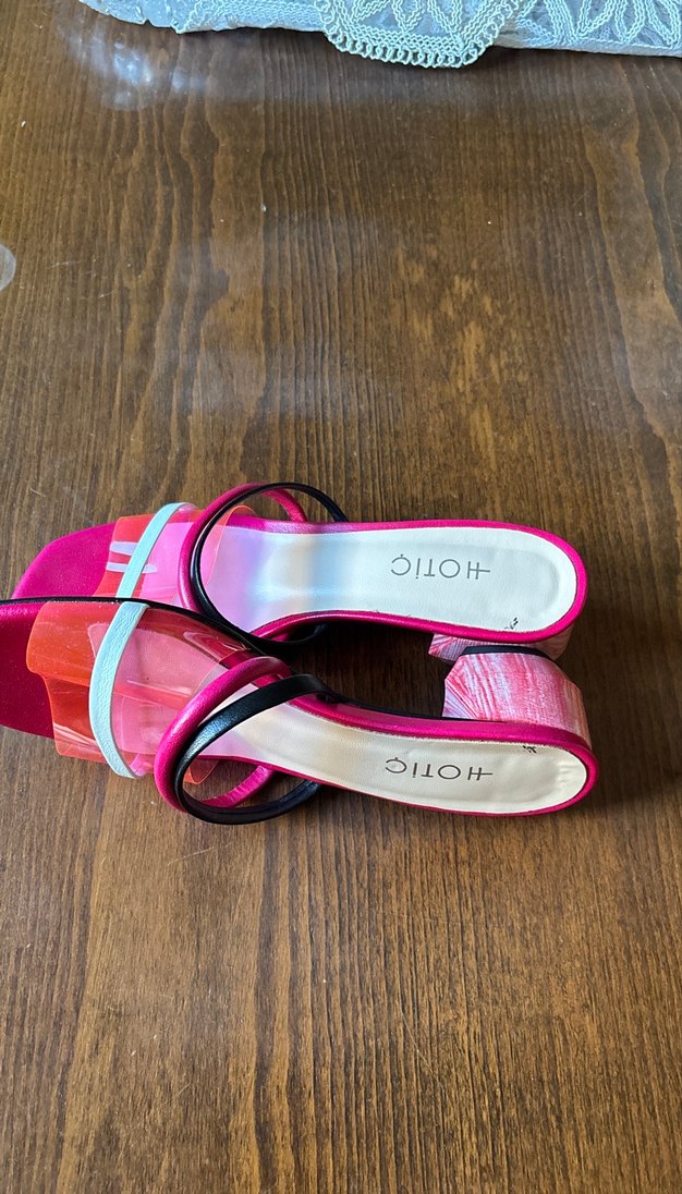 Pembe Topuklu Kadın Terlik - Görsel 2