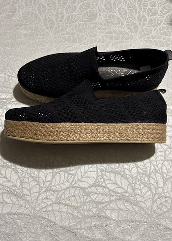 Siyah Örgü Kadın Dolgu Topuk Espadril - Görsel 2