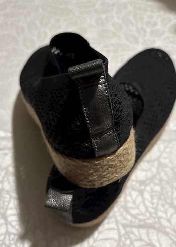 Siyah Örgü Kadın Dolgu Topuk Espadril - Görsel 4