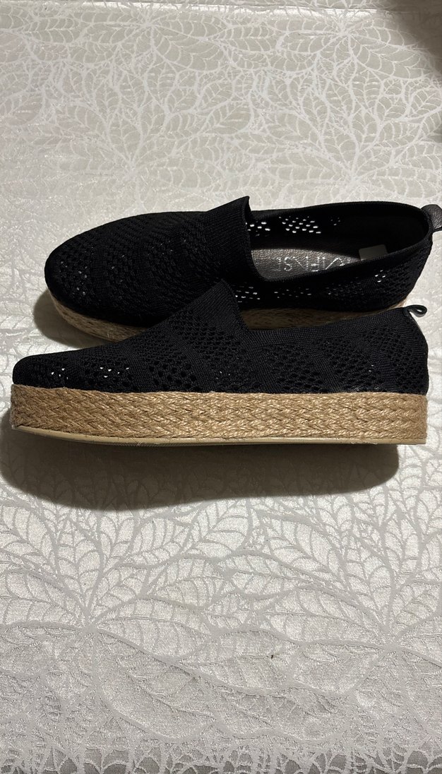 Siyah Örgü Kadın Dolgu Topuk Espadril - Görsel 2