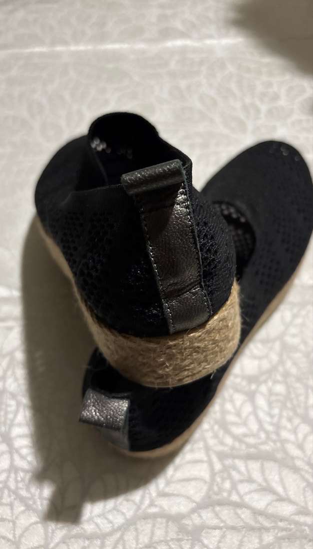 Siyah Örgü Kadın Dolgu Topuk Espadril - Görsel 4