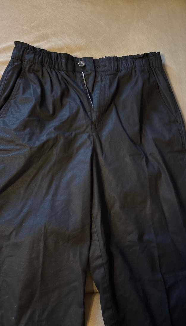 Siyah Beli Kemerli Rahat Kadın Pantolon - Görsel 2