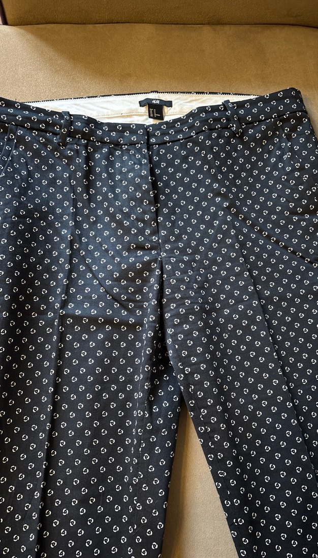 Siyah Desenli Kadın Kumaş Pantolon - Görsel 2