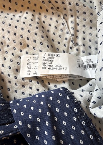 Kemer Detaylı Lacivert Puantiyeli Kadın Pantolon - Görsel 4