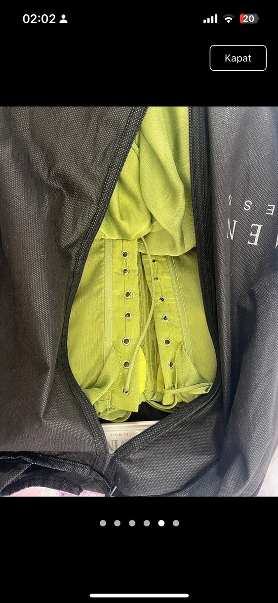 Yeşil Drapeli Uzun Straplez Kadın Elbise - Görsel 3