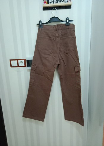 Kadın Kahverengi Bol Kesim Midi Kot Pantolon - Görsel 2