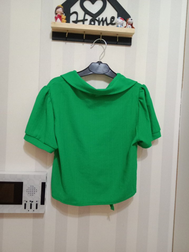 Düğmeli Yeşil Kısa Kollu çocuk Gömlek - Görsel 2