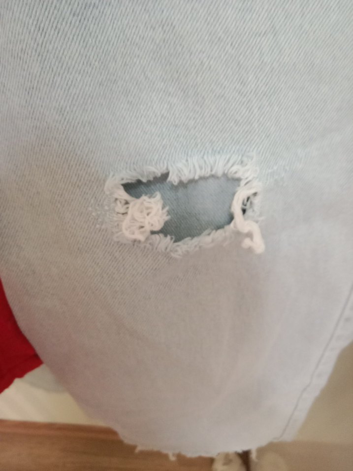 çocuk Gri Yırtık Salaş Midi Kot Pantolon - Görsel 3