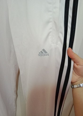 Adidas Çizgili Beyaz Rahat Kesim Kadın Eşofman Altı - Görsel 3