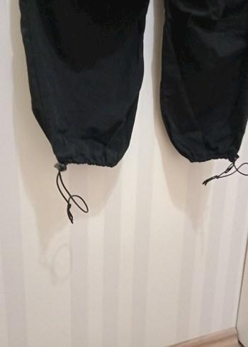 Siyah rahat paraşüt eşofman/pantolon - Görsel 4