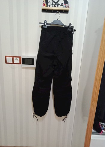 Siyah rahat paraşüt eşofman/pantolon - Görsel 2
