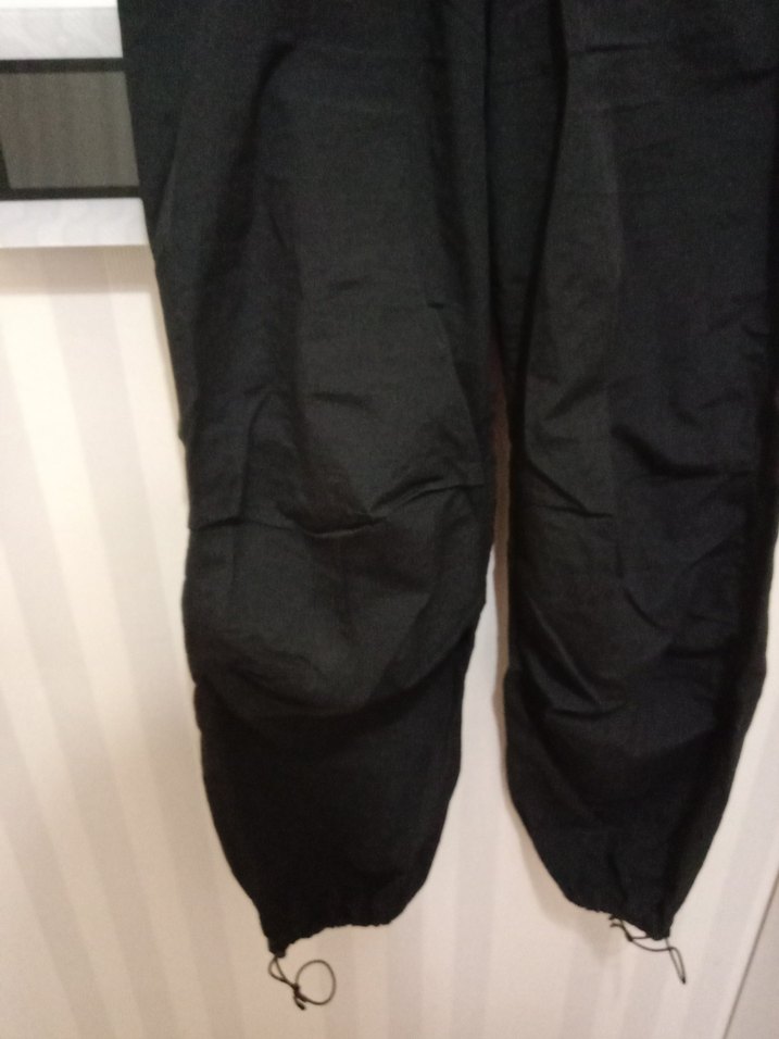 Siyah rahat paraşüt eşofman/pantolon - Görsel 5