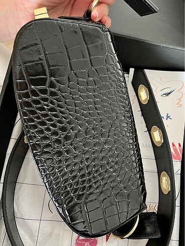 Beden MANC LILITH-BLACK CROC ÇANTA