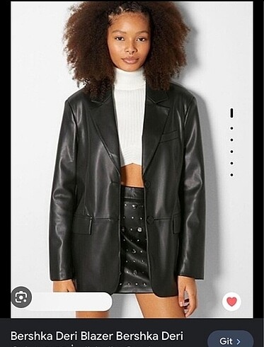 m Beden siyah Renk BERSHKA deri blazer