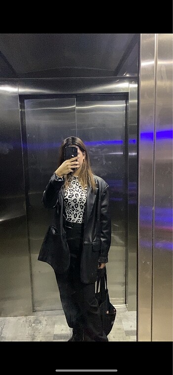 Bershka BERSHKA deri blazer