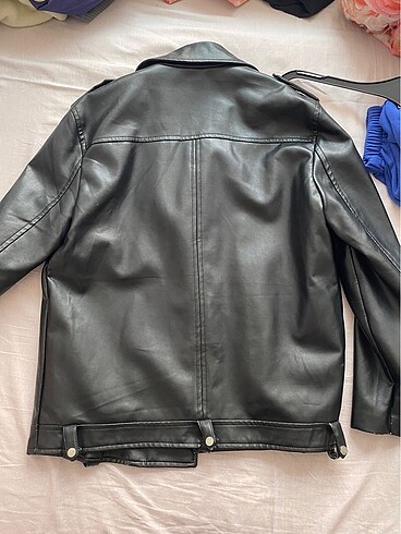 Stradivarius Deri ceket stradivarius oversize