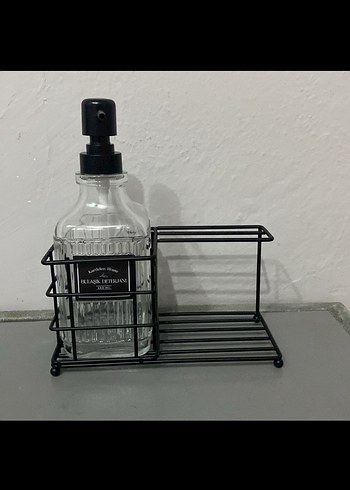 Siyah Metal Sıvı Sabunluk ve Düzenleyici