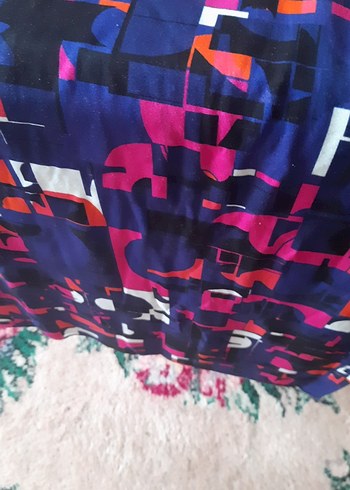 Kadın Çok Renkli Desenli  Jarse  Kumaş. - Görsel 2