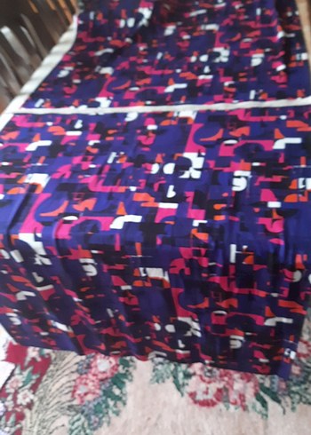 Kadın Çok Renkli Desenli  Jarse  Kumaş. - Görsel 3