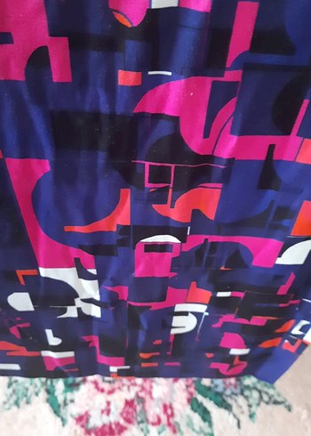 Kadın Çok Renkli Desenli  Jarse  Kumaş. - Görsel 6