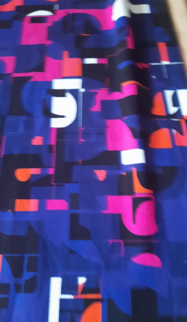 Kadın Çok Renkli Desenli  Jarse  Kumaş. - Görsel 5