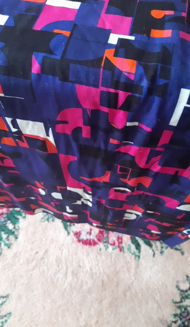 Kadın Çok Renkli Desenli  Jarse  Kumaş. - Görsel 2