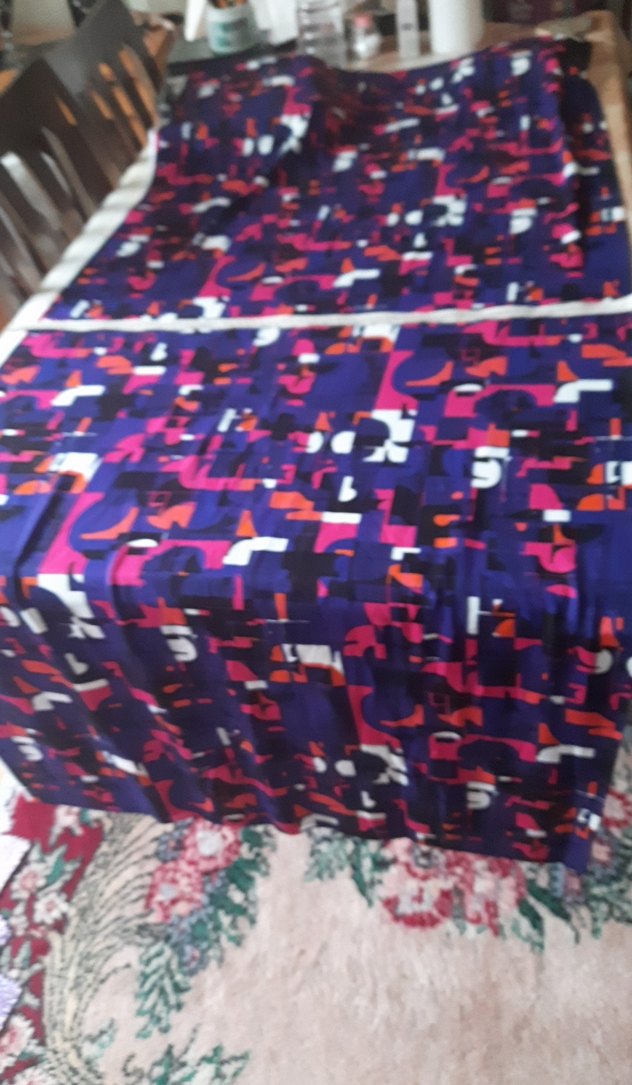 Kadın Çok Renkli Desenli  Jarse  Kumaş. - Görsel 3