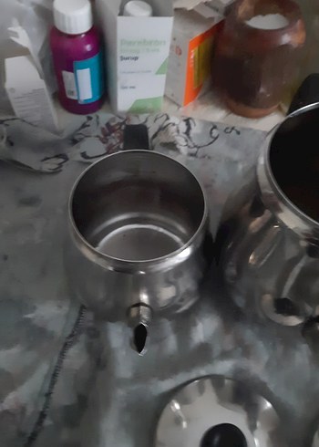 Gri Metal Çaydanlık Takımı - Görsel 3