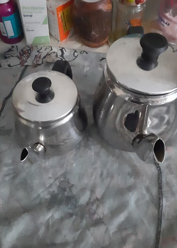 Gri Metal Çaydanlık Takımı - Görsel 2