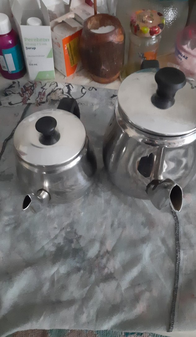 Gri Metal Çaydanlık Takımı - Görsel 2