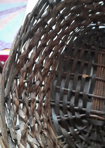 Koyu Kahverengi Hasır Sepet - Görsel 4