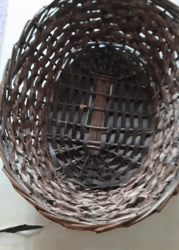 Koyu Kahverengi Hasır Sepet - Görsel 5