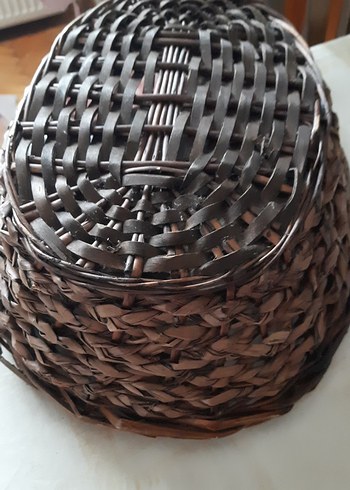 Koyu Kahverengi Hasır Sepet - Görsel 9