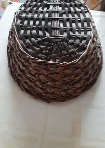 Koyu Kahverengi Hasır Sepet - Görsel 8
