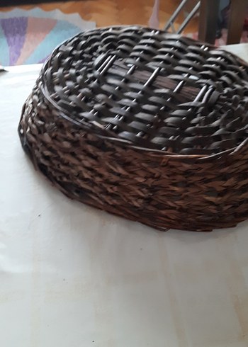 Koyu Kahverengi Hasır Sepet - Görsel 7