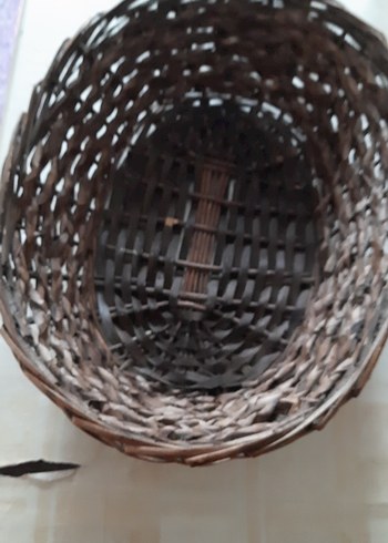 Koyu Kahverengi Hasır Sepet - Görsel 2