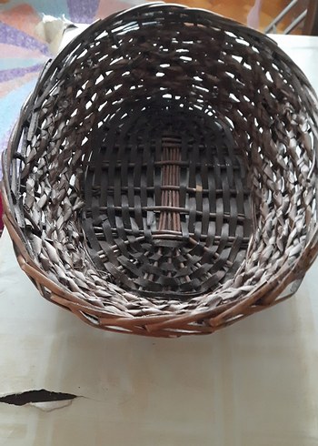 Koyu Kahverengi Hasır Sepet - Görsel 12