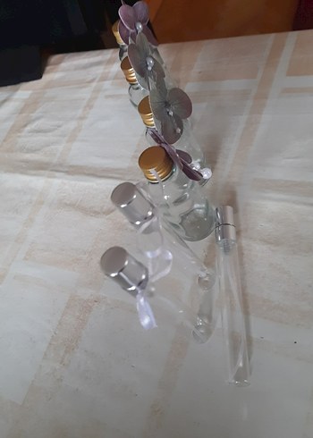 Mor ve Gri Çiçek Detaylı Cam biblo - Görsel 5