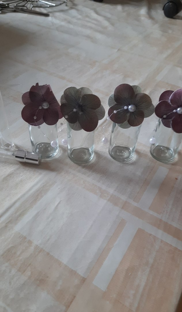 Mor ve Gri Çiçek Detaylı Cam biblo - Görsel 2