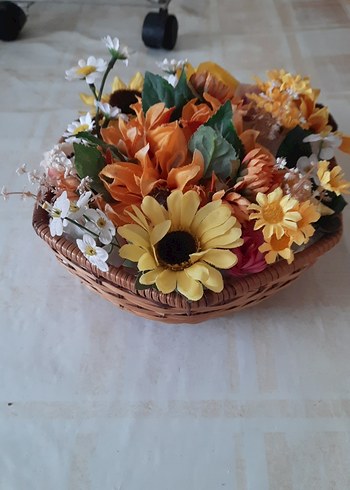 Renkli Yapay Çiçek Sepeti - Görsel 15