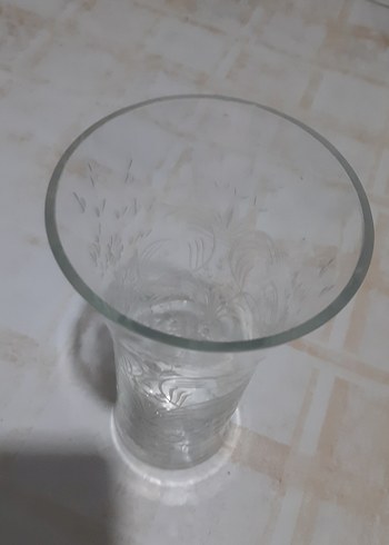 Beden Şeffaf Desenli Cam Vazo