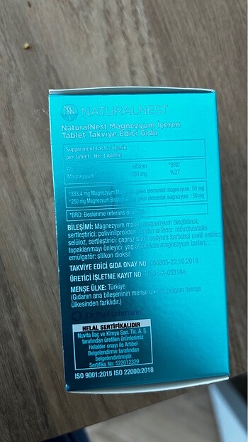 diğer Beden beyaz Renk Naturalnest Magnezyum 100 mg