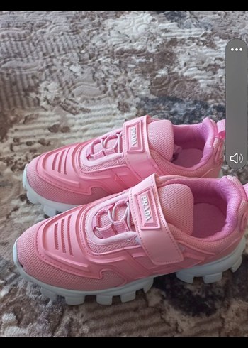 Kadın Pembe Spor Ayakkabı Ruffle Detaylı