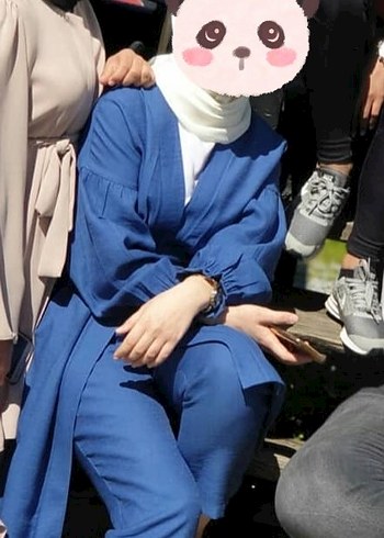 Püsküllü Pastel Mavi Kadın Şemsiye - Görsel 2