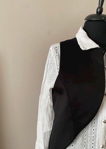 Zara Düğmeli Siyah Kadın Yelek