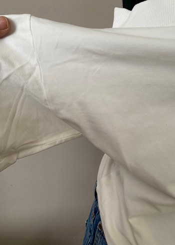 s Beden beyaz Renk Beyaz Uzun Kollu Salaş swetshirt