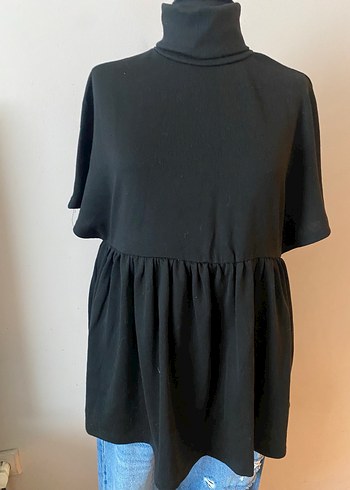 Zara Zara Siyah Yüksek Yakalı Salaş Tunik